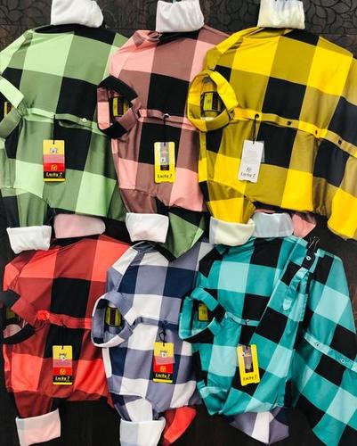 Mens Lycra Check Shirts