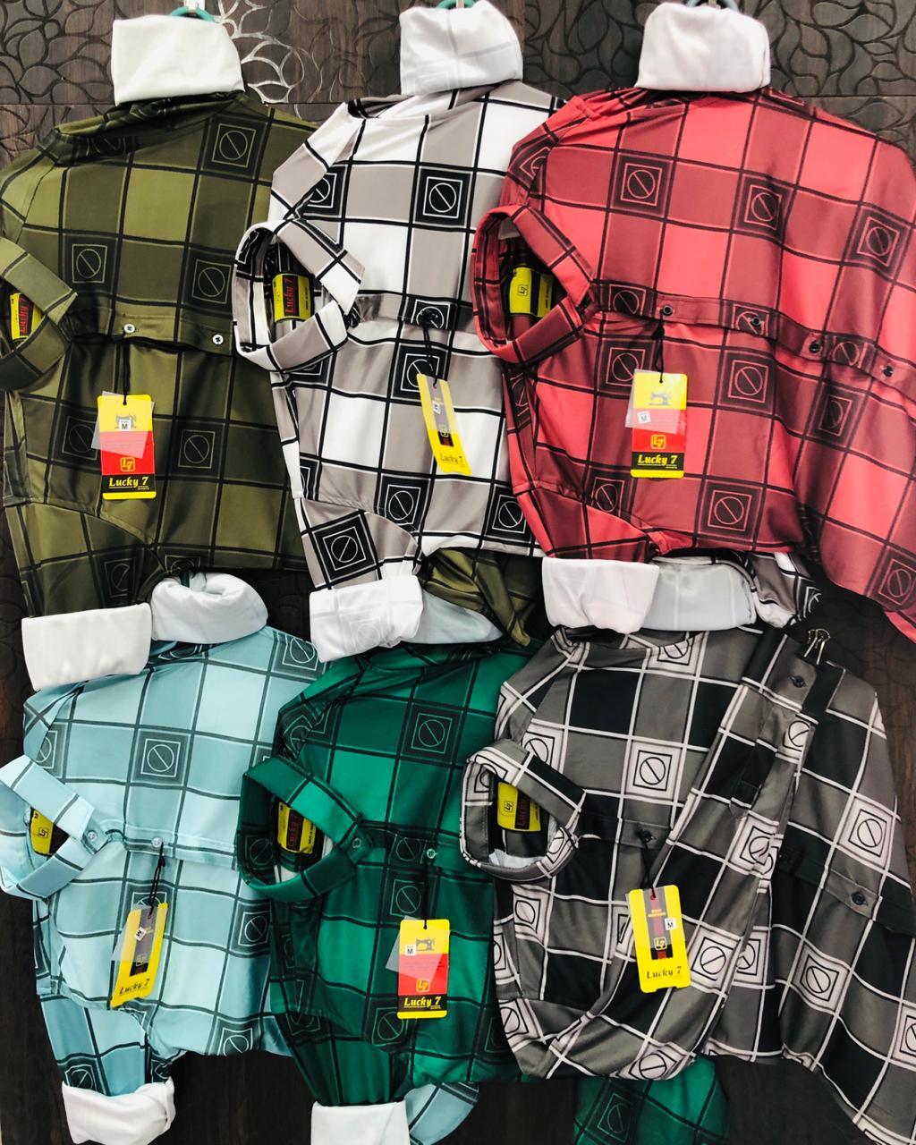 Mens Lycra Check Shirts