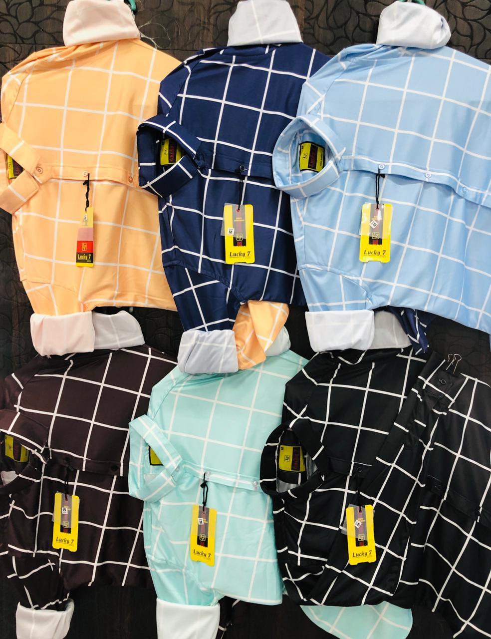 Mens Lycra Check Shirts