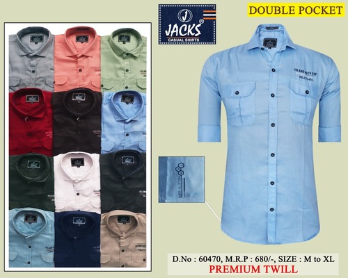 Double Pocket Plain Shirt
