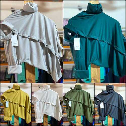 Lycra Plain Full Sleeve Shirt